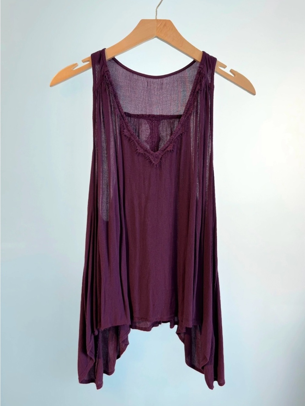 Women's Plum Lace-Trim Tank
